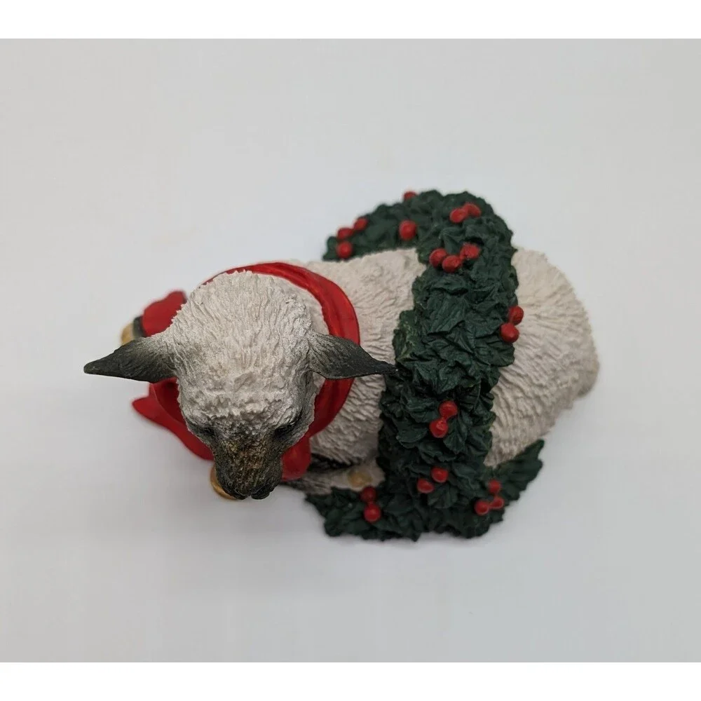 Silver Deer Tom Rubel Christmas Animal Figurine Lamb Wreath Holiday Winter